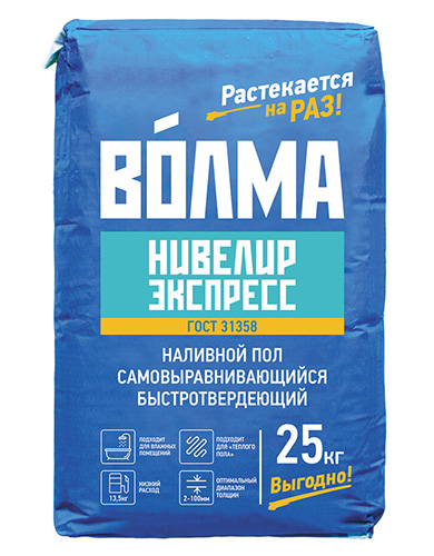 Смесь сухая напольная на комплексном вяжущем "ВОЛМА-Нивелир Экспресс", 25 кг
